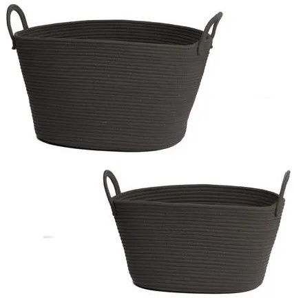 Artekko Lorne Καλάθια Πλεκτά Ανθρακί (58x38x37)cm Σετ/2 Artekko 40690-GRAY