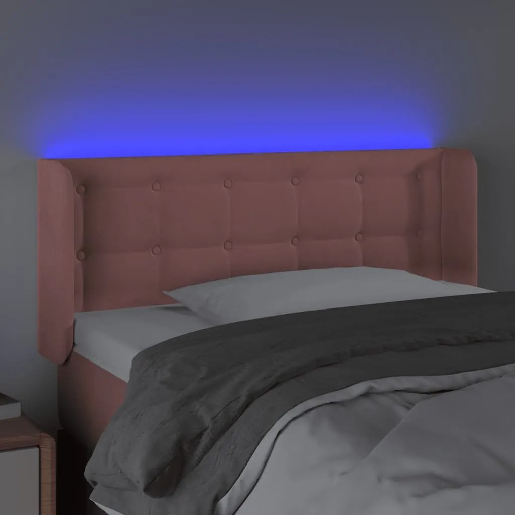 Κεφαλάρι Κρεβατιού LED Ροζ 103x16x78/88 εκ. Βελούδινο 3123717