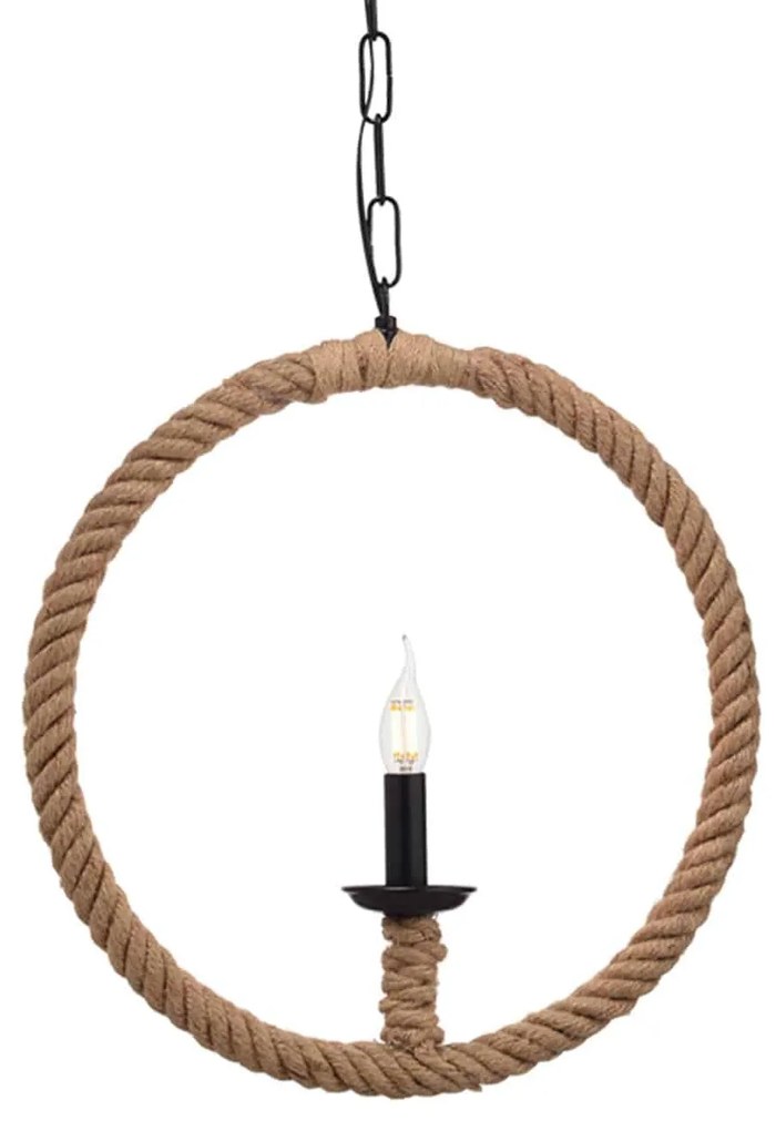 Φωτιστικό Οροφής Vintage 563461PCR Natural Rope, Metal