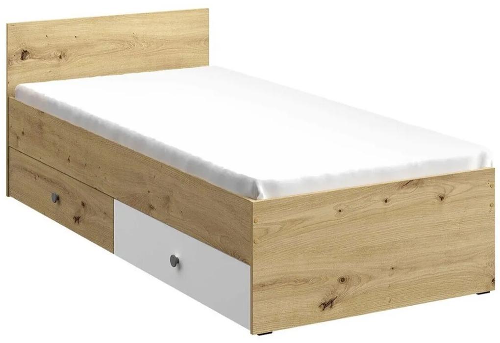 Κρεβάτι Akron M113, Μονόκλινο, Ανοιχτό καφέ, 90x200, Πλαστικοποιημένη μοριοσανίδα, Τάβλες για Κρεβάτι, 94x204x72cm, 62 kg | Epipla1.gr