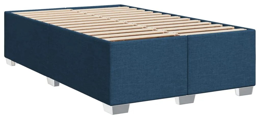 vidaXL Κρεβάτι Boxspring με Στρώμα Μπλε 120x190 εκ. Υφασμάτινο