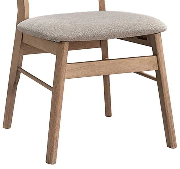Καρέκλα Cairo pakoworld rubberwood σε φυσική-μπεζ απόχρωση 47x47x76εκ