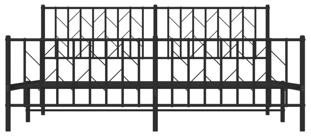 vidaXL Πλαίσιο Κρεβατιού Χωρ. Στρώμα&Ποδαρικό Μαύρο 180x200εκ. Μέταλλο