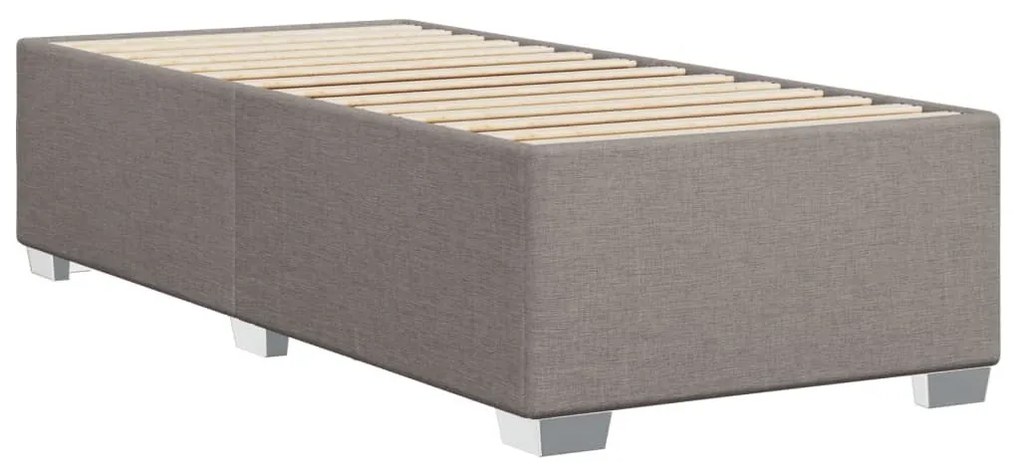 Κρεβάτι Boxspring με Στρώμα Taupe 90x200 εκ. Υφασμάτινο - Μπεζ-Γκρι