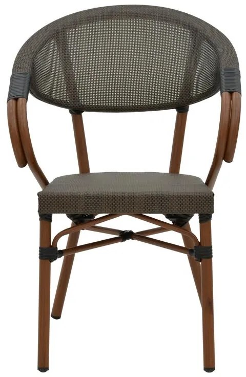 Καρέκλα - Πολυθρόνα Isaia καρυδί αλουμίνιο-textilene μαύρο 57x57x83 εκ. 57x57x83 εκ.