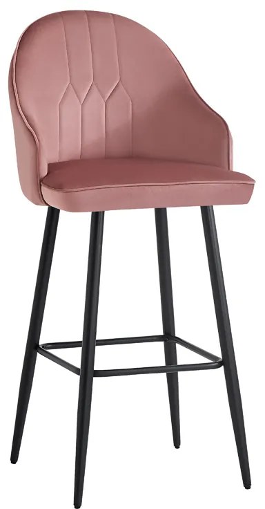 Σκαμπό μπαρ Velva pakoworld βελούδο σε σάπιο μήλο απόχρωση 46x45x113εκ