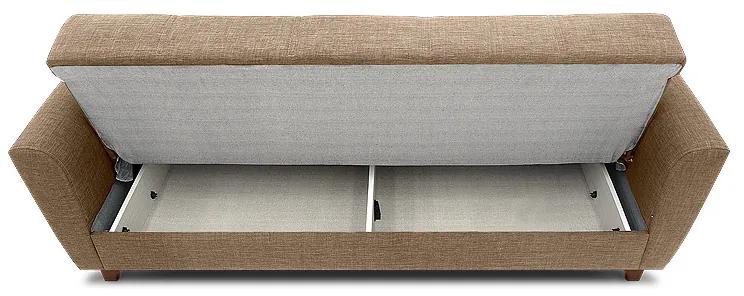 Καναπές - κρεβάτι Jason Megapap τριθέσιος υφασμάτινος με αποθηκευτικό χώρο σε μπεζ - ανοιχτό καφέ 216x85x91εκ. - Ύφασμα - GP014-0002,2