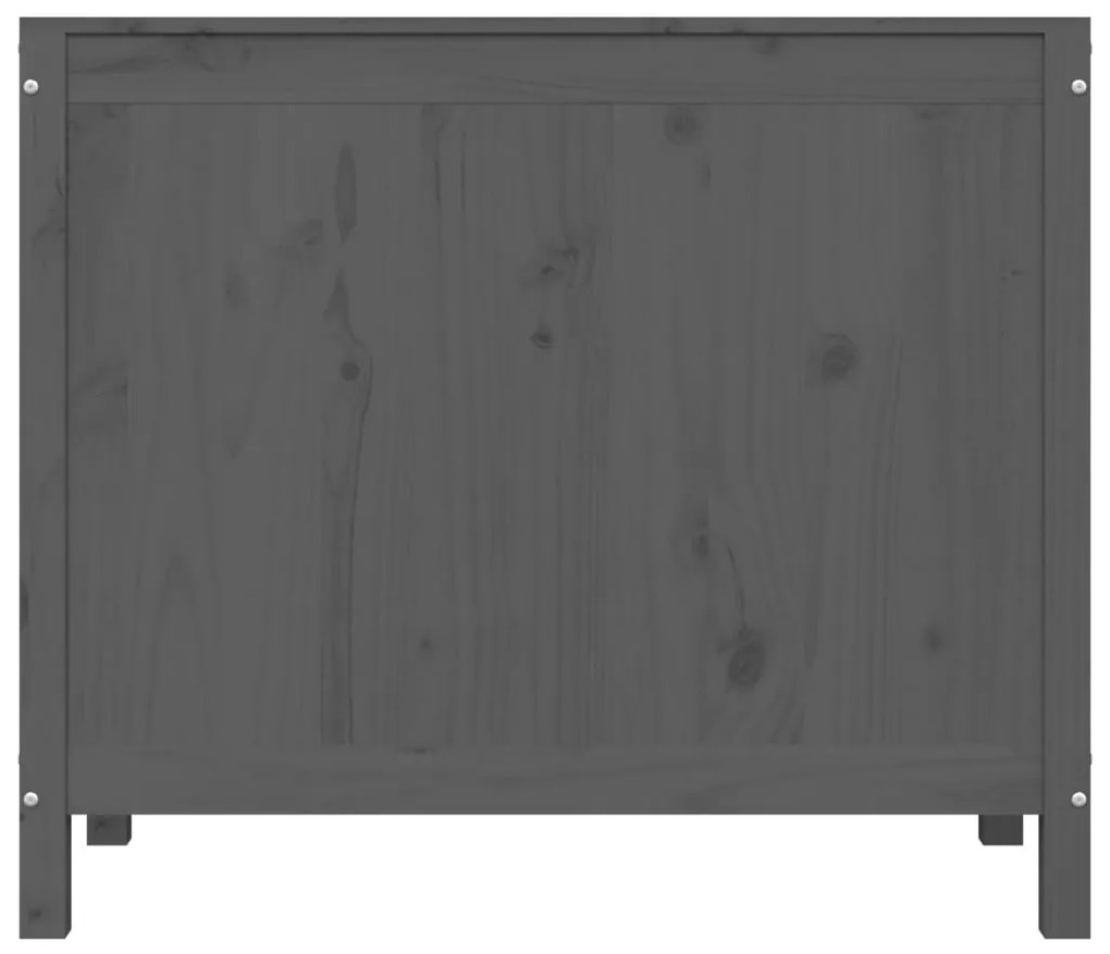 vidaXL Καλάθι Ρούχων Γκρι 88,5x44x76 εκ. από Μασίφ Ξύλο Πεύκου