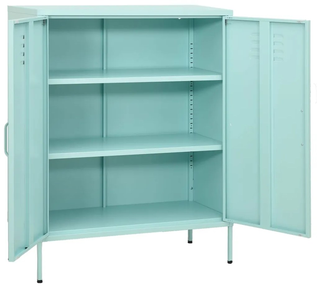 vidaXL Ντουλάπι Αποθήκευσης Χρώμα Μέντα 80 x 35 x 101,5 εκ. Ατσάλινο