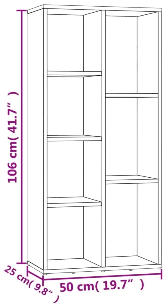 vidaXL Βιβλιοθήκη Χρώμα Sonoma Δρυς 50x25x106 εκ. από Επεξ. Ξύλο