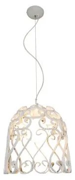 Κρεμαστό Φωτιστικό Οροφής 1xE27 Vintage Φ40cm Lewis Homelighting -77-4012-Λευκό 77-4012