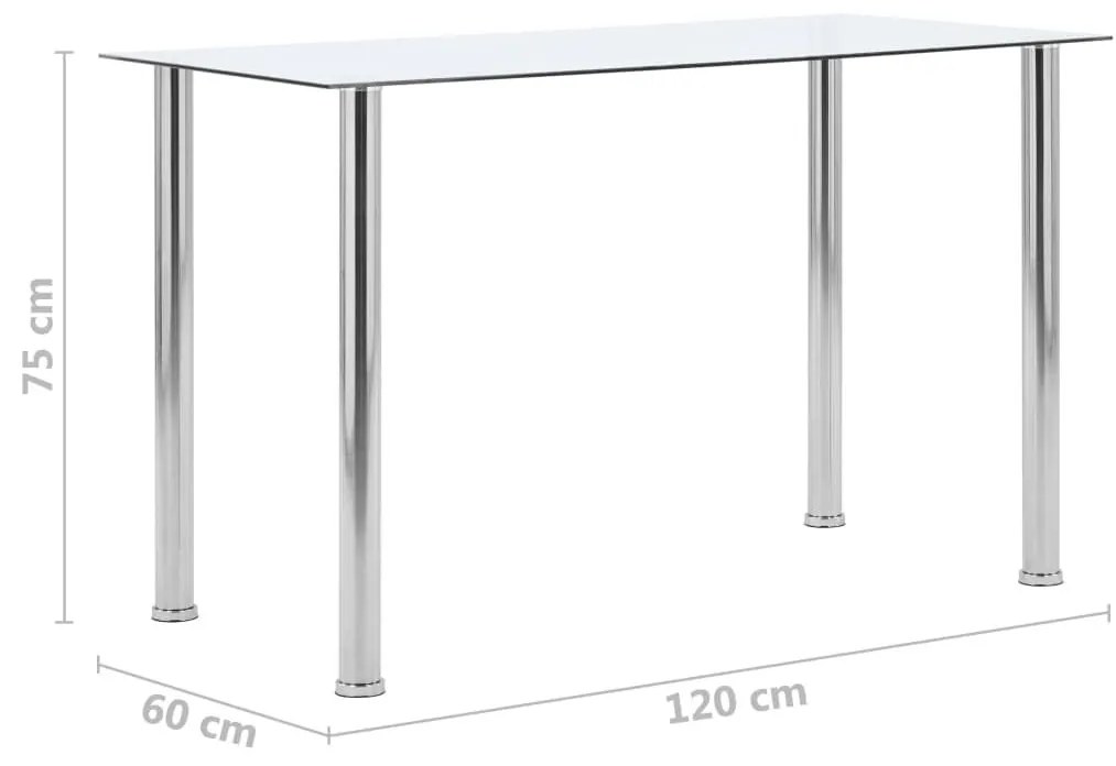 Τραπεζαρία Διάφανη 120 x 60 x 75 εκ. από Ψημένο Γυαλί - Διαφανές