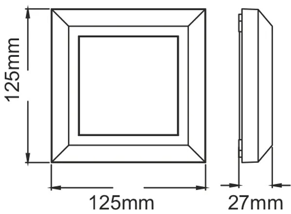 LED WALL SQUARE LUMINAIRE GREY 230V AC IP65 4W 3000K 270LM RA80 - SLIM51N