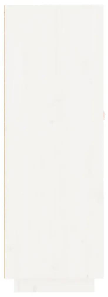 Κάβα Κρασιών Λευκή 45 x 34 x 100 εκ. από Μασίφ Ξύλο Πεύκου - Λευκό