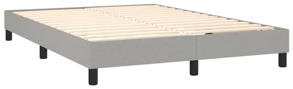 Κρεβάτι Boxspring με Στρώμα Ανοιχτό Γκρι 140x190 εκ. Υφασμάτινο - Γκρι