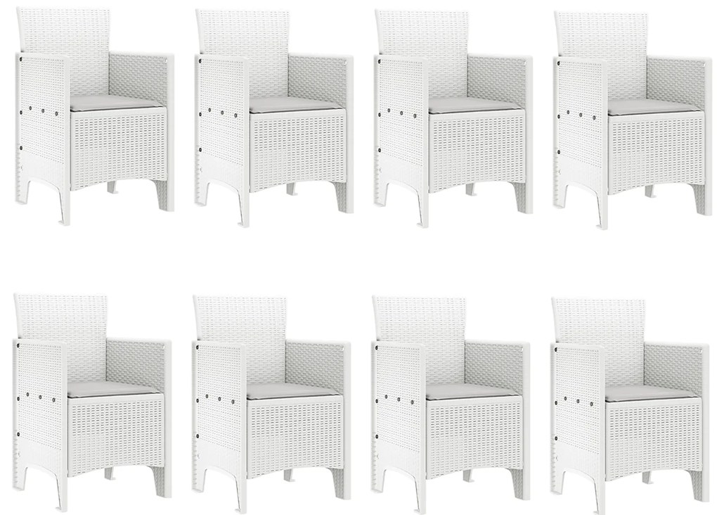 vidaXL Σέτ φαγητού για κήπο 9 pcs Ανοιχτό γκρι Rattan Polt