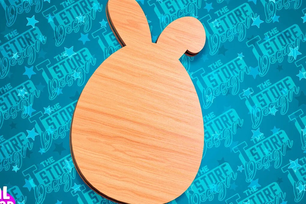 Intra απο ξύλο plywood  Χρώμα wenge 3mm-4mm πάχος - Πασχαλινές σανίδες κοπής | Κόψιμο με λέιζερ λαγουδάκι Δίασταση 15x15 cm INTRAFABR-106109903
