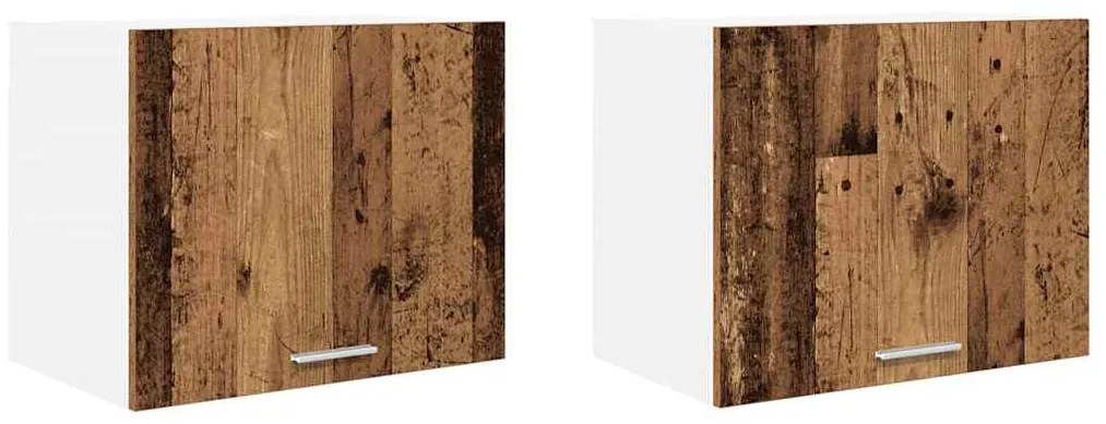 vidaXL Κρεμαστό ντουλάπι 2 pcs Παλαιό Ξύλο και Λευκό 50 x 31 x 40 εκ.