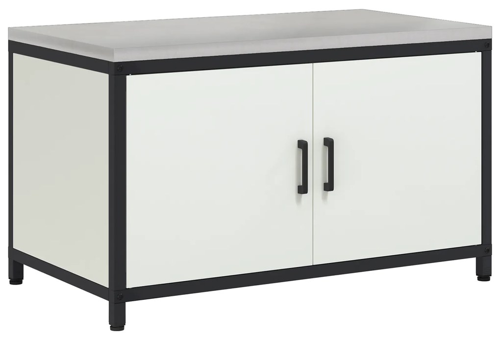 vidaXL Ντουλάπα Αποθήκευσης Κουζίνας Λευκό 60 x 50 x 92 εκ. Ατσάλι