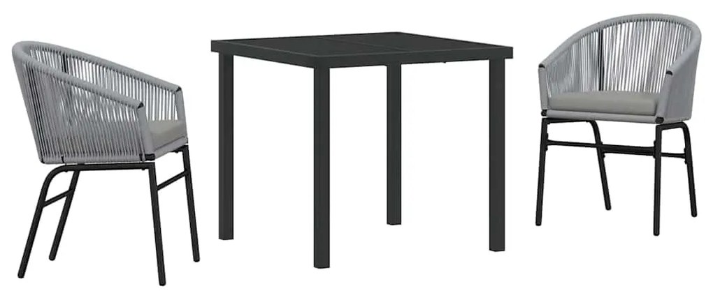 vidaXL Σέτ φαγητού για κήπο 3 pcs Ανθρακί Χάλυβας με επίστρωση πούδρας