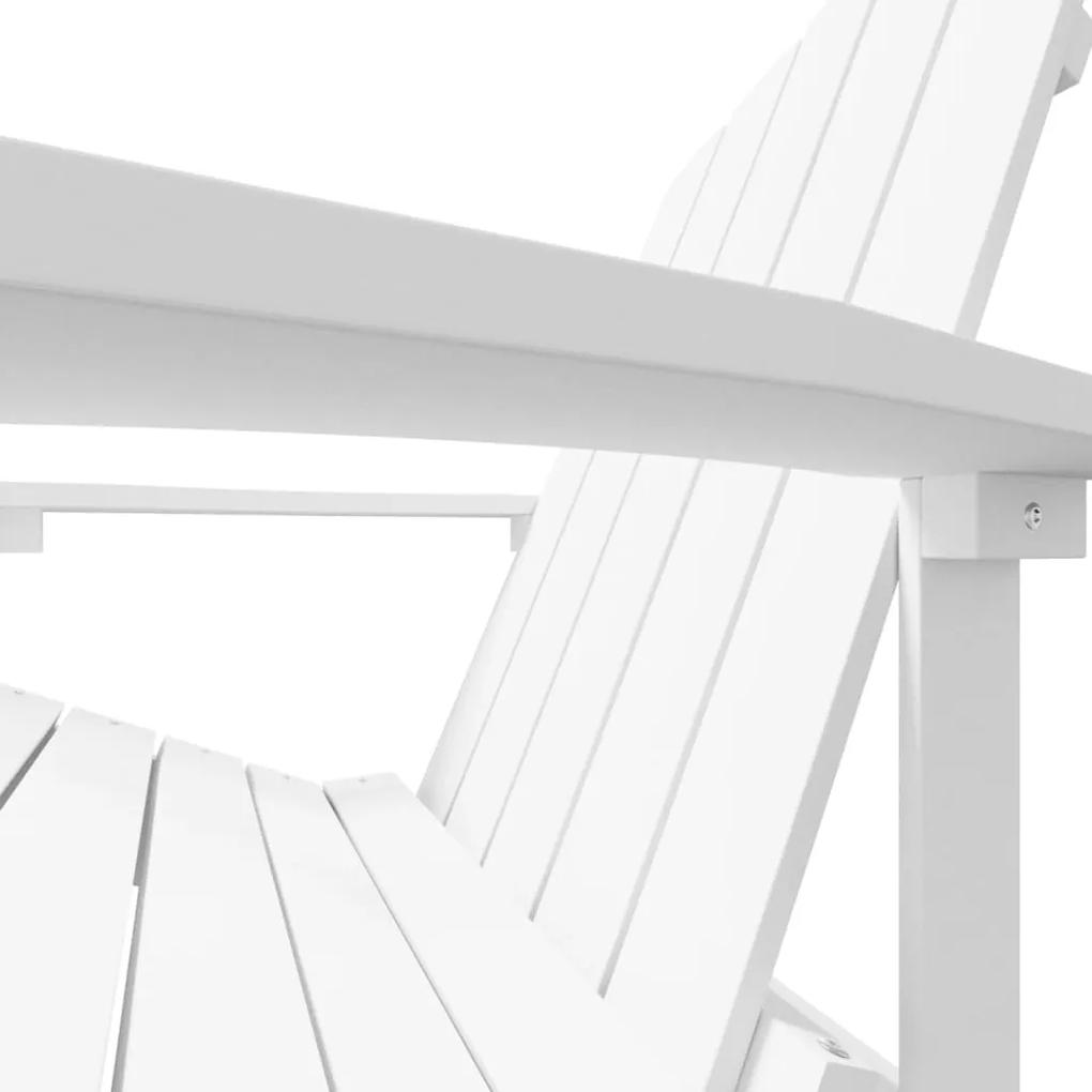 vidaXL Καρέκλα Κήπου Adirondack με Υποπόδιο Λευκή από HDPE