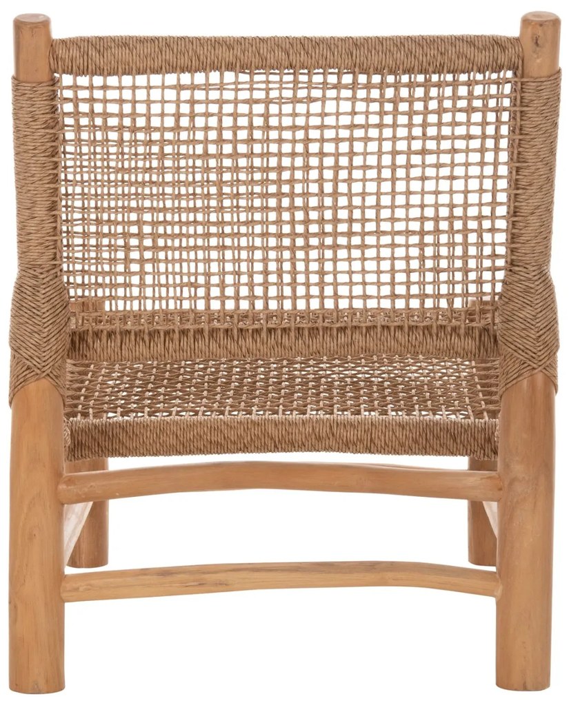 Καρέκλα Londer Ξύλο Teak σε Φυσικό και Συνθετικό Rattan 63x77x77 Υ Εκ.