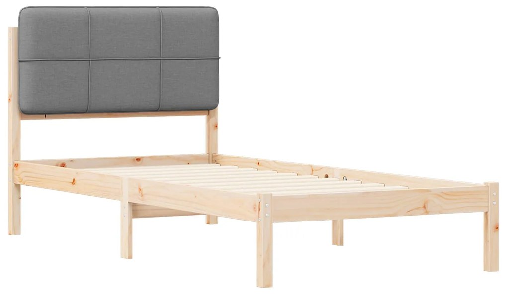 vidaXL Σκελετός Κρεβατιού με Επενδεδυμένο Κεφαλάρι Ανοιχτό γκρι