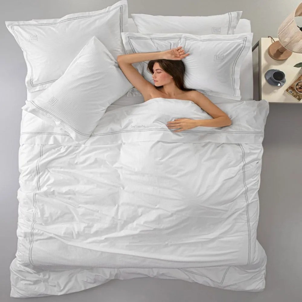 Σεντόνια Nice (Σετ 4τμχ) White-Light Silver Guy Laroche King Size 270x280cm 100% Βαμβακοσατέν