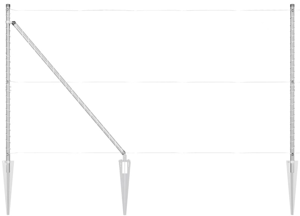 vidaXL Πόλοι περίφραξης με αιχμή 26 τεμάχια Ø32 mm 160 cm Γαλβανισμένο ατσάλι