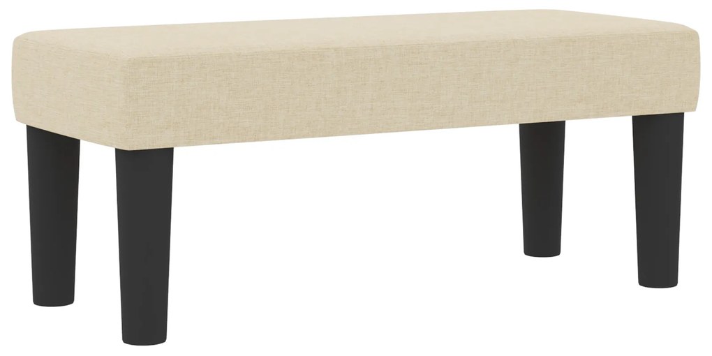 vidaXL Κρεβάτι Box Spring με Στρώμα & Πάγκο Κρέμα 80x200 εκ Υφάσματος
