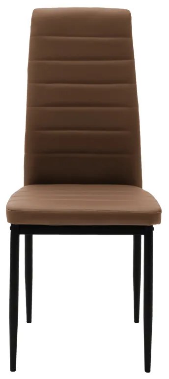 Καρέκλα Parker pakoworld PU cappuccino-μαύρο πόδι 42x48x98εκ