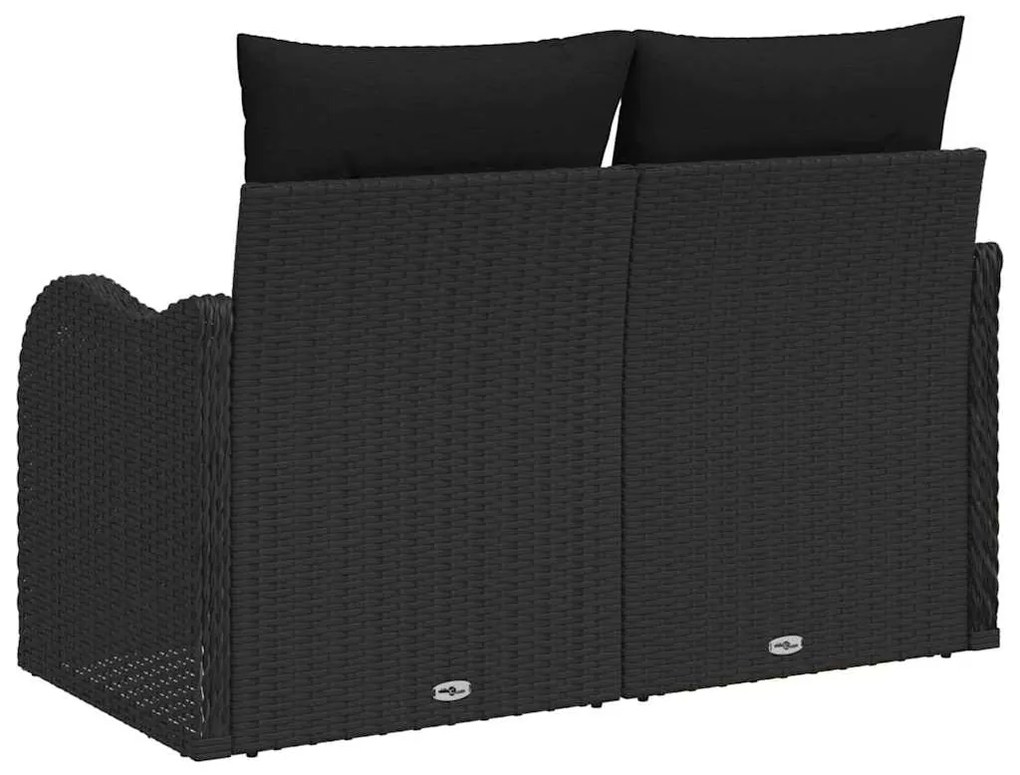 vidaXL Καναπές Κήπου Μαύρο 121 x 62 x 69εκ συνθετικό ρατάν