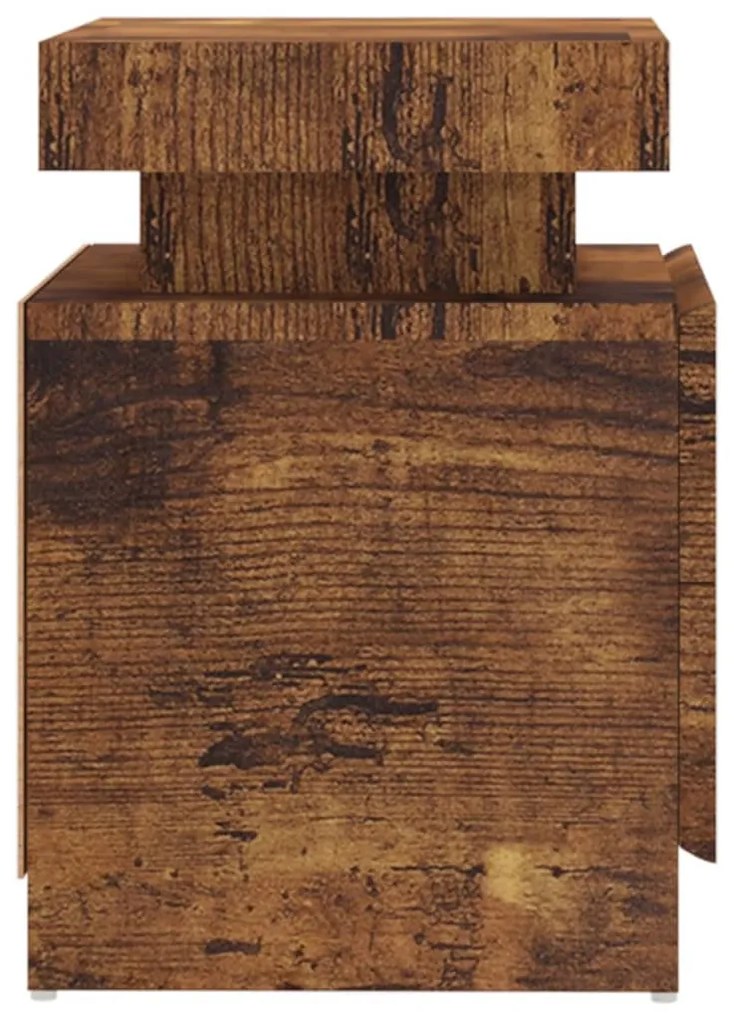 Κομοδίνο Καπνιστή Δρυς 45 x 35 x 52 εκ. από Επεξεργασμένο Ξύλο 326857