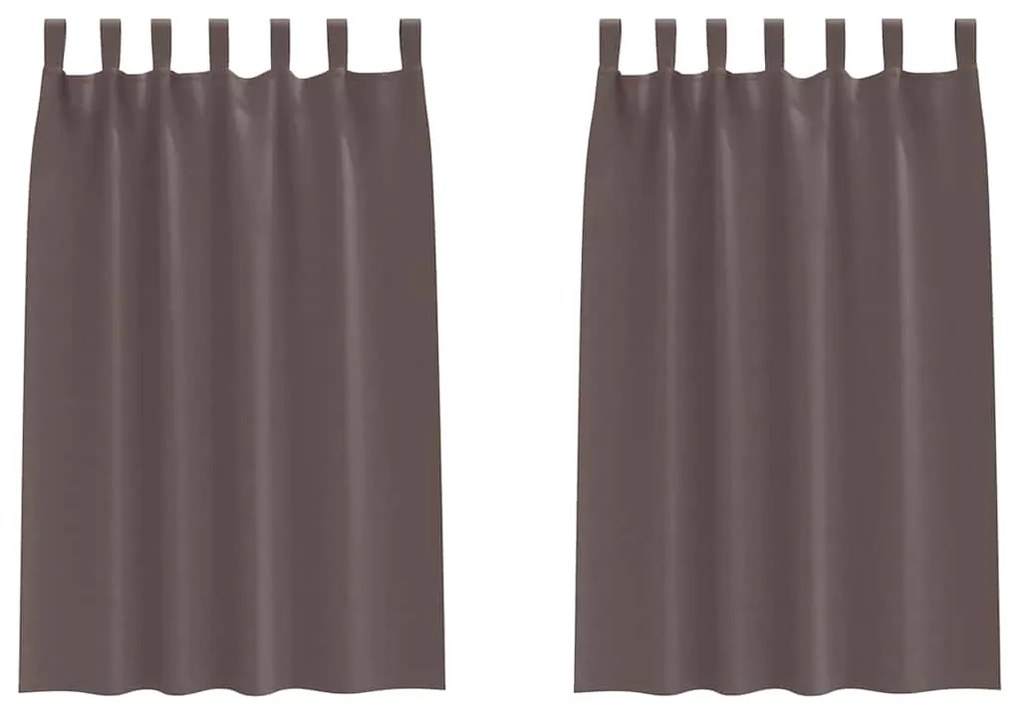 vidaXL Κουρτίνες 2 pcs Σκούρο καφέ Σκούρο καφέ Πολυεστέρας