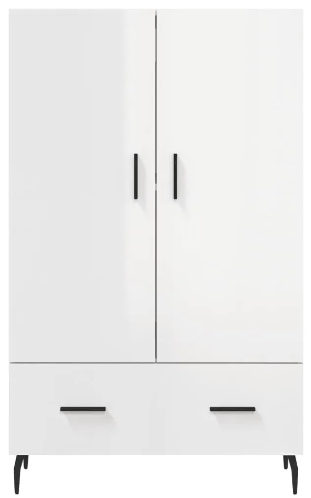 vidaXL Ντουλάπα Γυαλ. Λευκό 69,5 x 31 x 115 εκ. από Επεξεργασμένο Ξύλο
