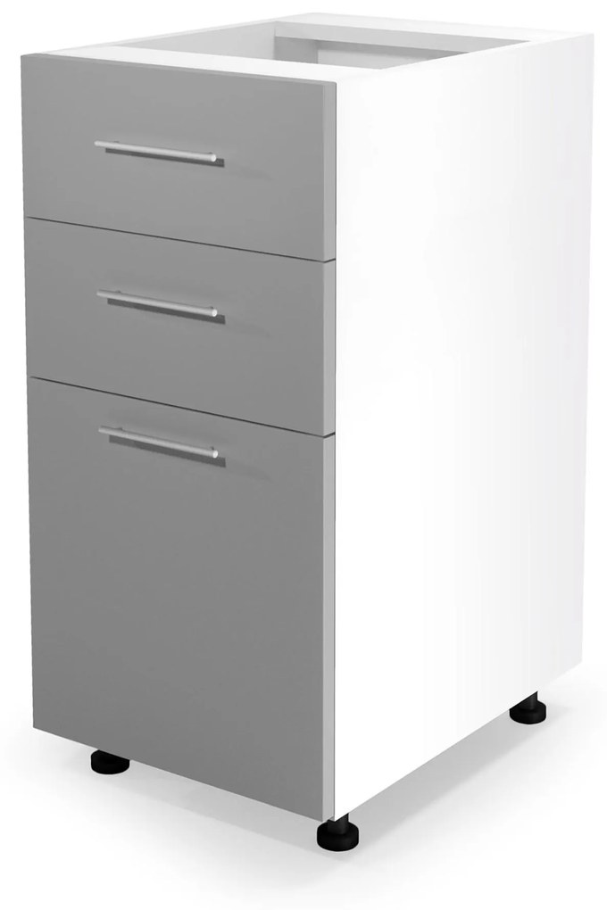 VENTO DS3-40/82 lower cabinet with drawers, color: white/light grey DIOMMI V-UA-VENTO-D3S_H-40/82-J.POPIEL DIOMMI-60-22795