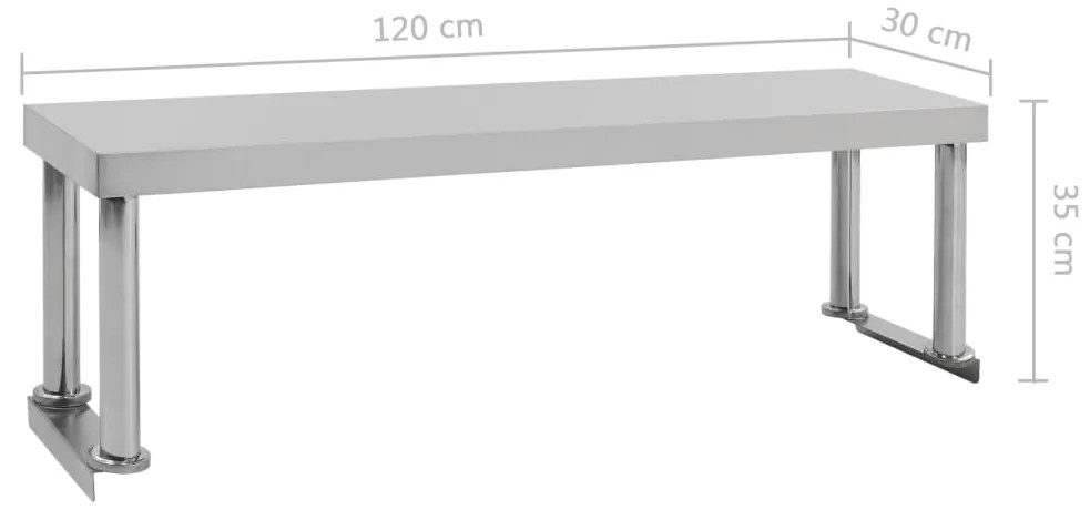vidaXL Ράφι Επιτραπέζιο για Πάγκο Εργασίας 120x30x35 εκ. Ανοξ. Ατσάλι