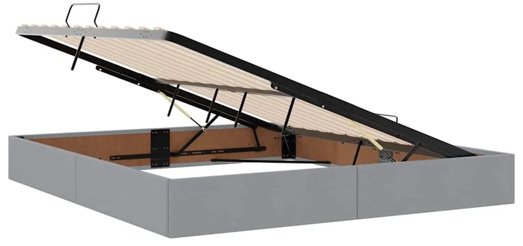 vidaXL Κρεβάτι με αποθηκευτικό χώρο και στρώμα με στρώμα Ανοιχτό γκρι