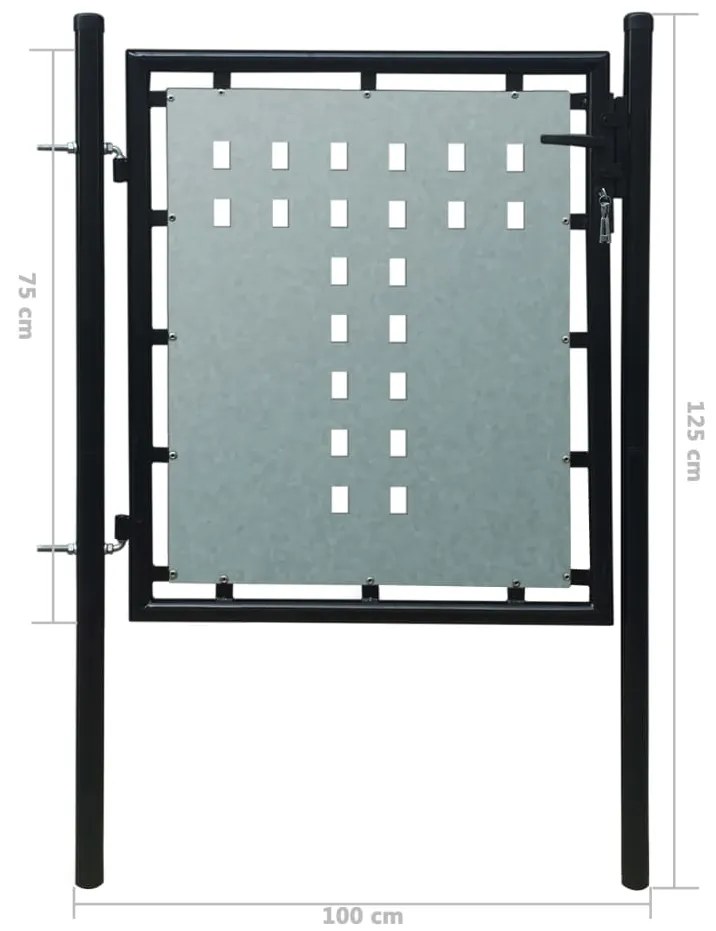 vidaXL Πόρτα με Μονή Πόρτα Μαύρη 100x75 εκ.