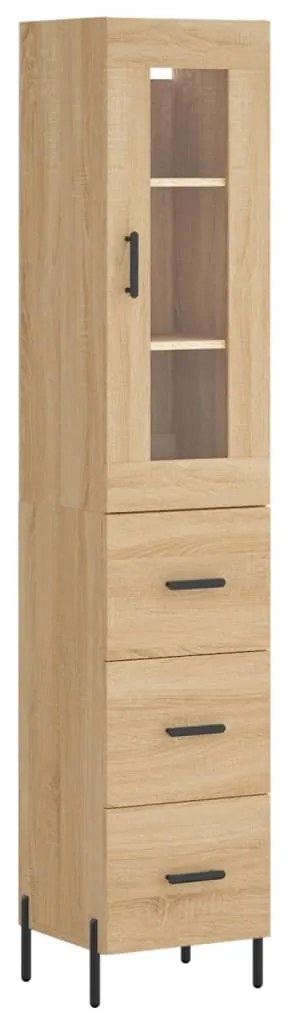 vidaXL Μπουφές Sonoma δρυς 34,5 x 34 x 180 εκ. από Επεξεργασμένο Ξύλο