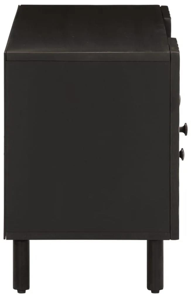 Έπιπλο Τηλεόρασης Μαύρο 105 x 33 x 46 εκ. από Μασίφ Ξύλο Μάνγκο - Μαύρο