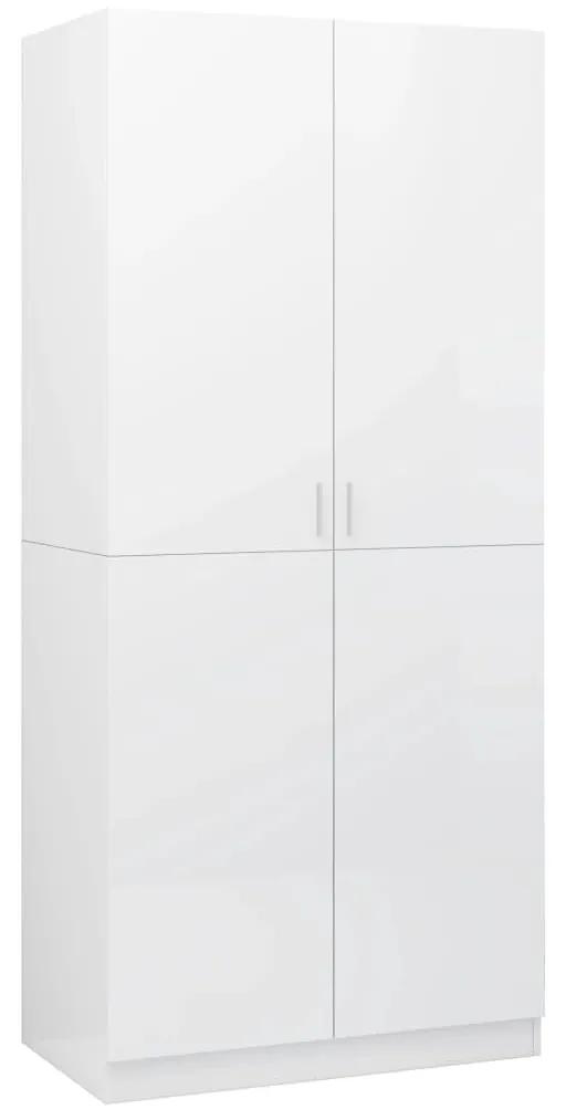 Ντουλάπα Γυαλιστερό Λευκό 80 x 52 x 180 εκ. από Μοριοσανίδα - Λευκό