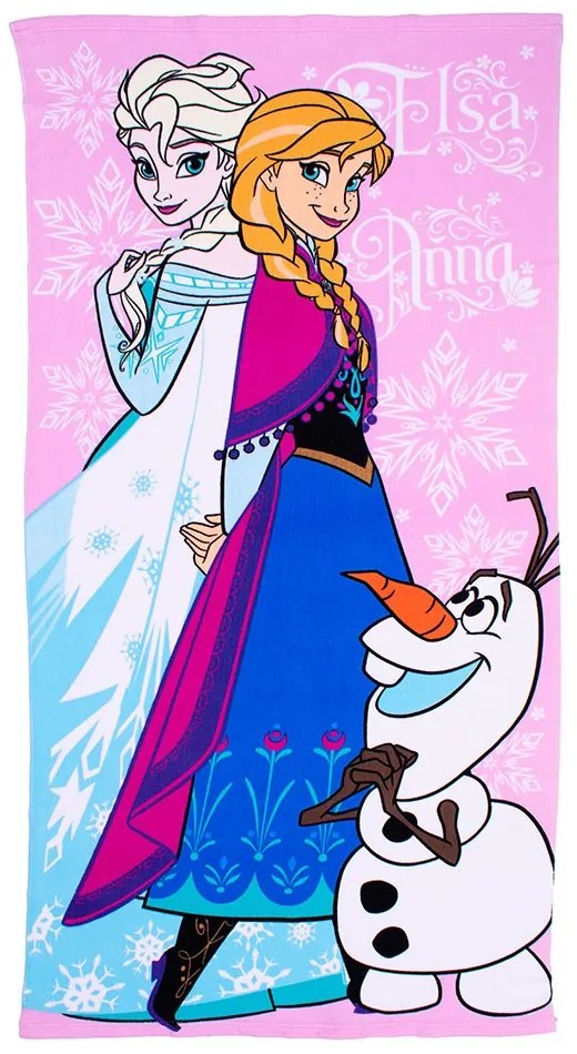 Πετσέτα Θαλάσσης Παιδική Frozen 28 Quick Dry Pink DimCol Θαλάσσης 70x140cm Microfiber