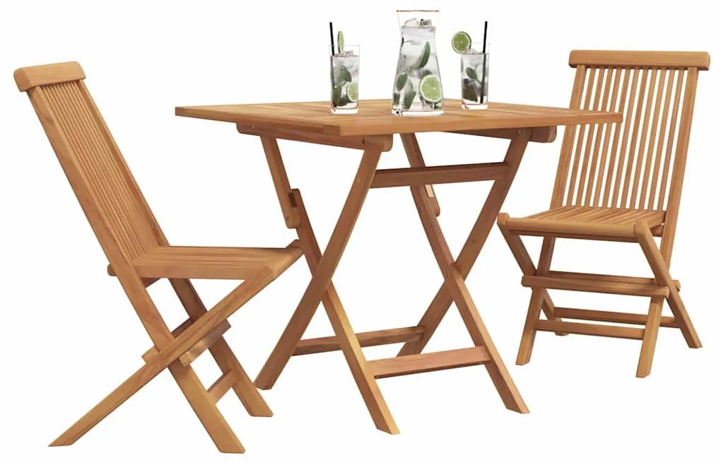 vidaXL Σέτ φαγητού για κήπο 3 pcs Καφέ Στερεό Ξύλο Ακακίας