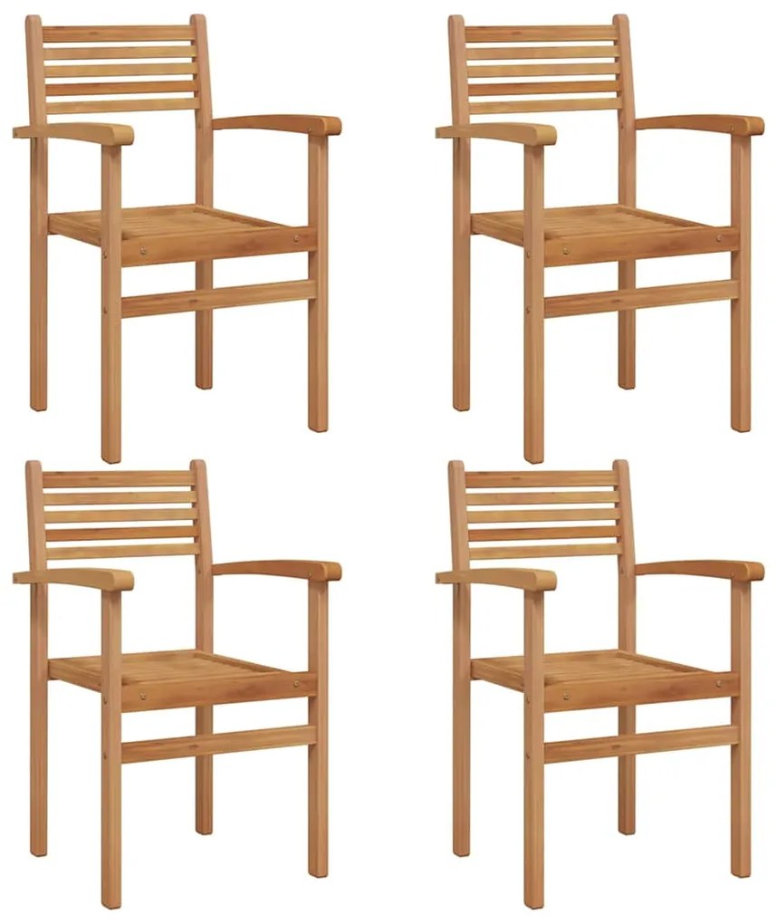 vidaXL Καρέκλες κήπου που σωριάζονται 4 pcs Καφέ 55.5 x 55.5 x 90 εκ.