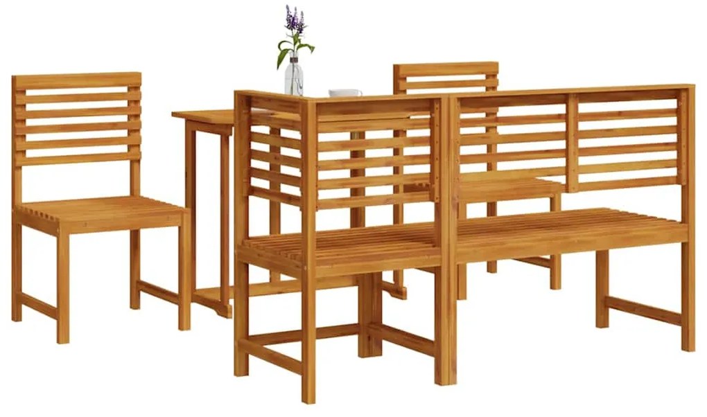 vidaXL Σετ Μπιστρό Κήπου 5 pcs Καφέ Μασίφ ξύλο ακακίας