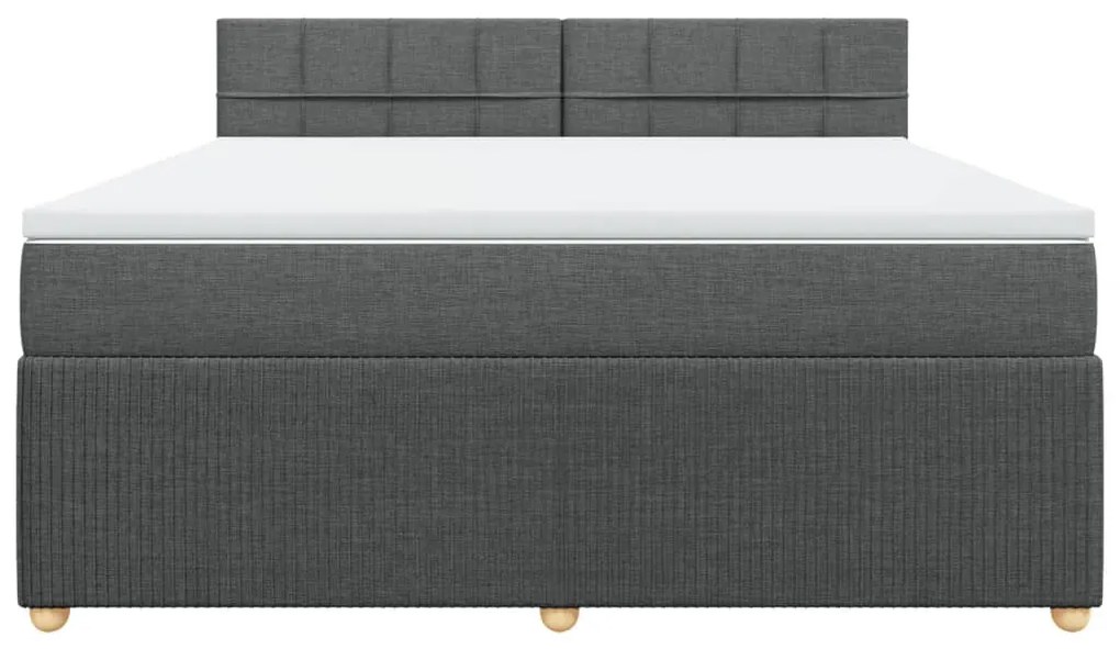 ΚΡΕΒΑΤΙ BOXSPRING ΜΕ ΣΤΡΩΜΑ ΣΚΟΥΡΟ ΓΚΡΙ 180X200 ΕΚ ΥΦΑΣΜΑΤΙΝ 3289836