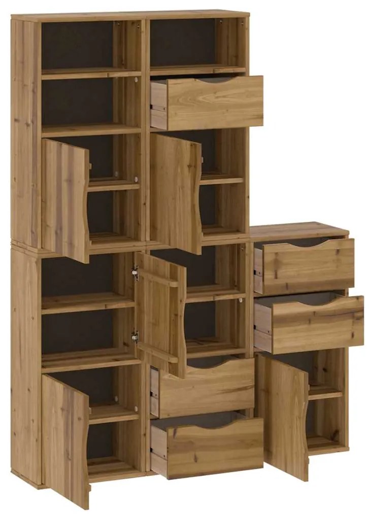 vidaXL Πλαϊνά ντουλάπια 5 τεμ. ODDA 40x24x79 εκ. από Μασίφ Ξύλο Πεύκου