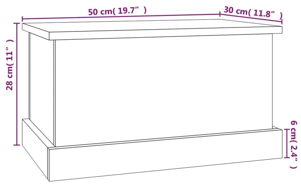 Κουτί Αποθήκευσης Sonoma Δρυς 50x30x28 εκ. Επεξεργασμένο Ξύλο - Καφέ