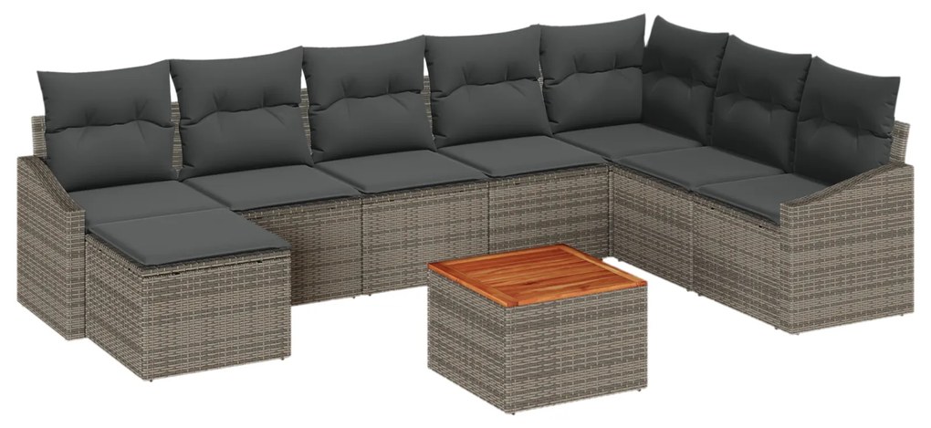 vidaXL Σετ Καθιστικού Κήπου 9 pcs Γκρι 55 x 55 x 37 εκ